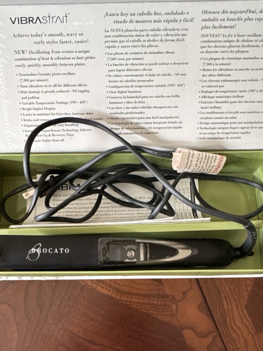 Brocato VibraStrait Black Hair Straightener - Smooth, Fast Styling